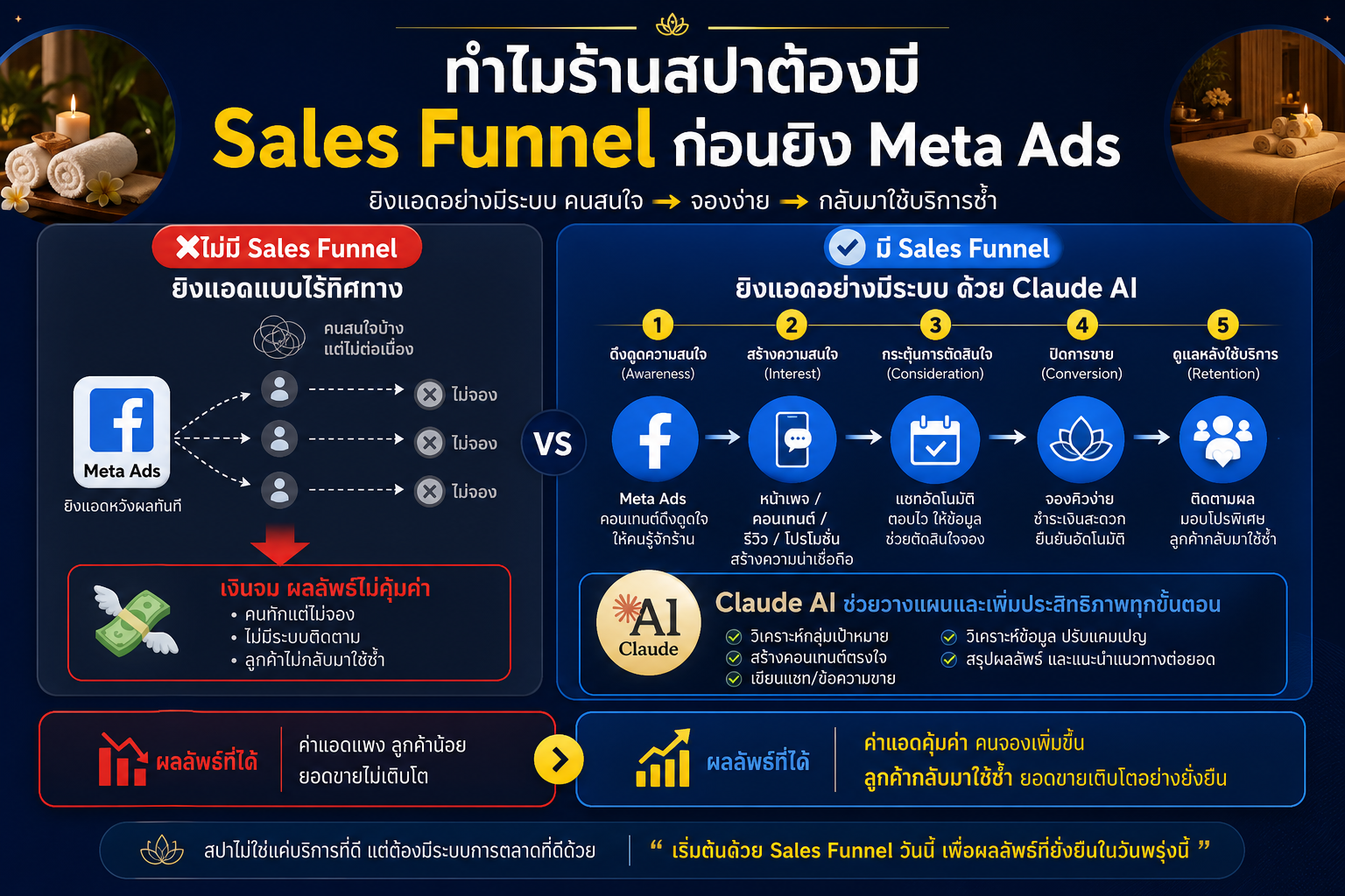 ทำไมร้านสปาต้องมี Sales Funnel ก่อนยิง Meta Ads